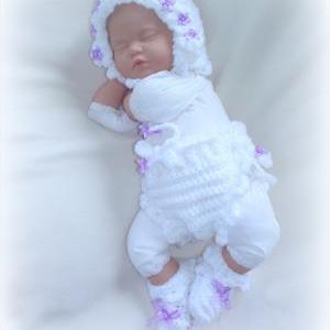 Baby Girl Blanket, Bonnet, Diaper Cover And Baby..