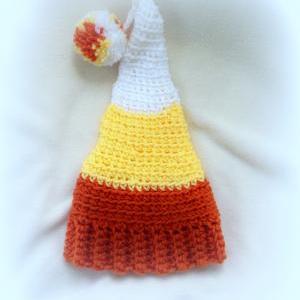 Candy Corn Elf Baby Crochet Hat