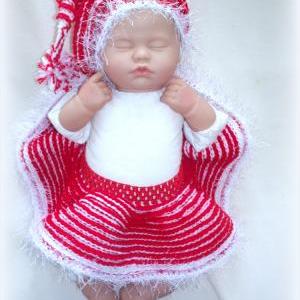 Candy Cane Elf Hat And Skirt For Infant 0 To 6..
