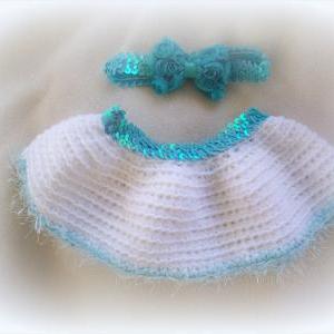 Newborn Baby Girl Sweetheart Onesie, Crochet Tutu..