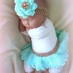 Turquoise Newborn Tutu And Headband Set