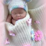 Blooming Baby Girl Blanket And Bear Hat Set