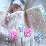 Blooming Baby Girl Blanket And Bear Hat Set
