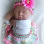 Baby Girl Spring Crochet Tutu And Headband Set For..