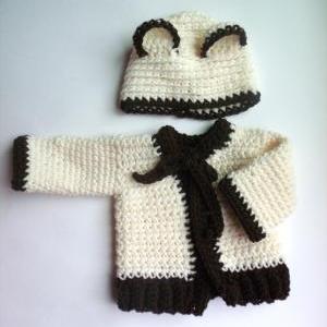 Custom Order Baby Bear Sweater And Hat Set