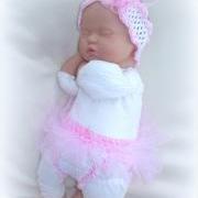 Newborn baby girl, Sweet Heart Tutu diaper cover and headband set