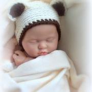 Baby Bear Beige and brown newborn 0 to 3 months hat
