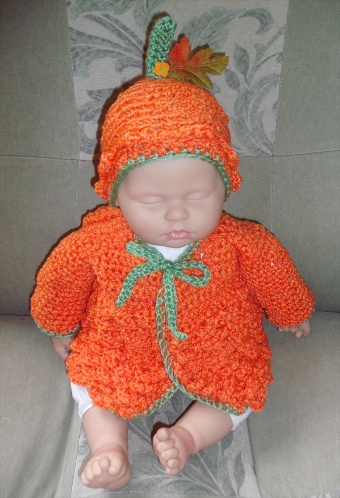 Little Pumpkin Custom Order Sweater And Hat For Babies