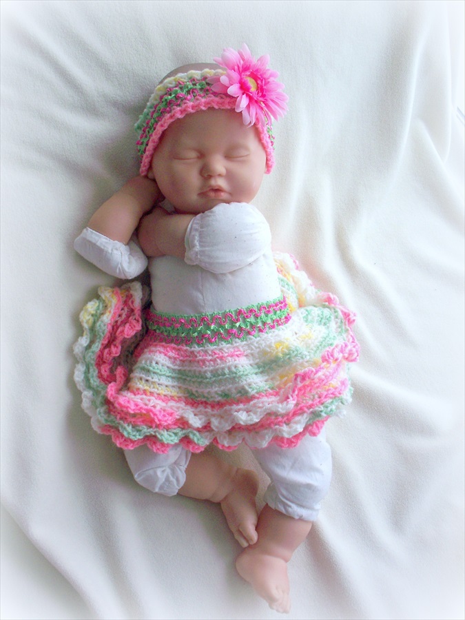 Baby Girl Spring Crochet Tutu And Headband Set For 0 To 6 Months