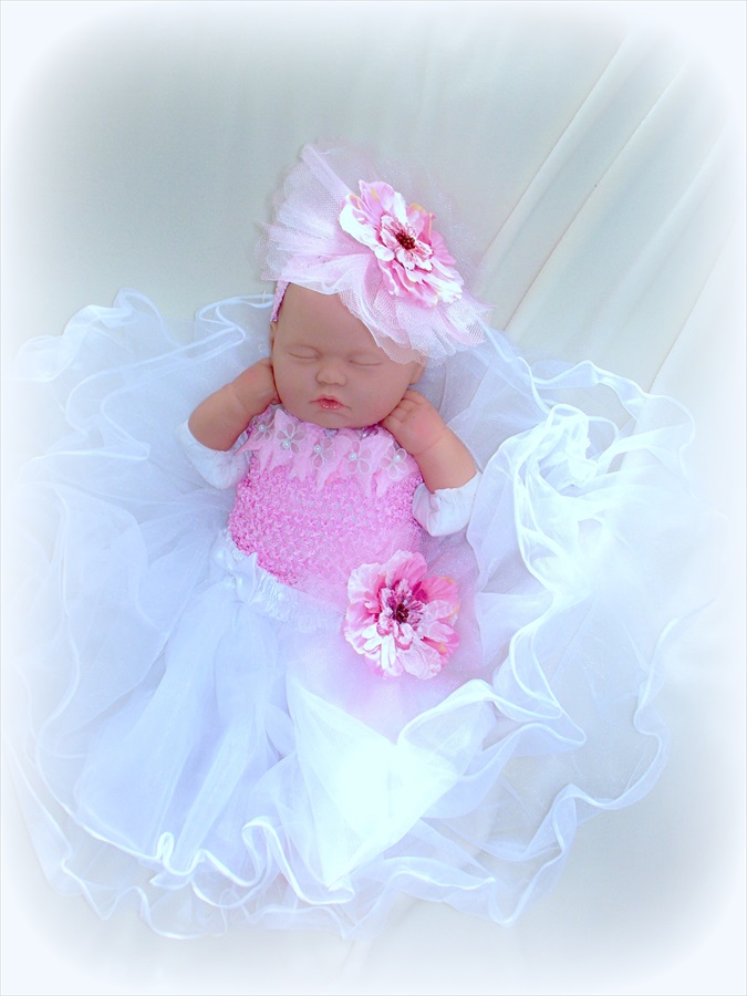 Baby Girl Photo Prop Dress And Headband Set 0 To 12 Months